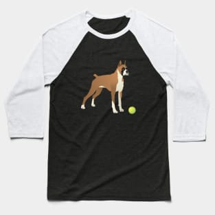 Friendly Boxer with Green Ball Baseball T-Shirt